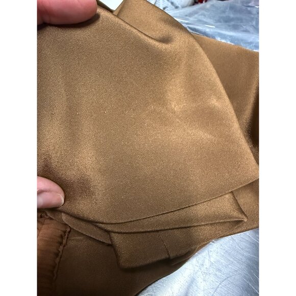 Peter Cohen 100% Silk Brown Wide-Leg Pants Elastic Waist Small - Picture 7 of 7